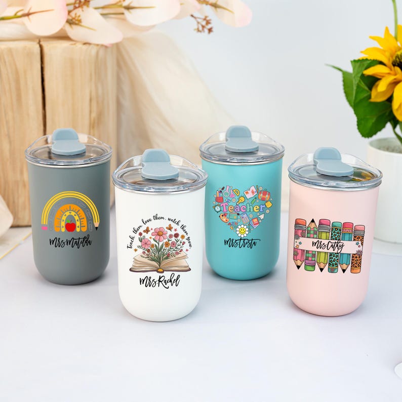Personalised Teacher Tumbler with Name, Custom Wine Cup