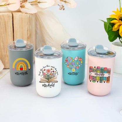 Personalised Teacher Tumbler with Name, Custom Wine Cup