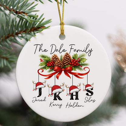 Custom Family Christmas Ornament, Personalized Name Ornament