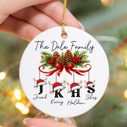 Custom Family Christmas Ornament, Personalized Name Ornament