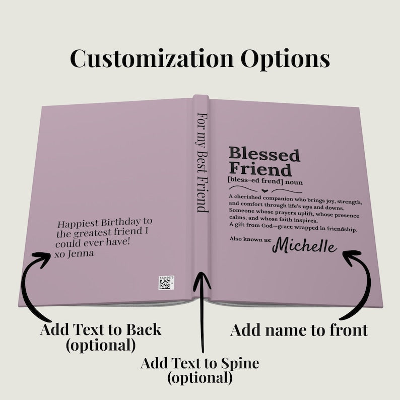 Custom Blessed Friend Journal: Christian Friendship Gift