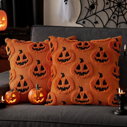 Cute Halloween Pillow Covers, Spooky Ghost Pumpkin Bat Pillow Covers