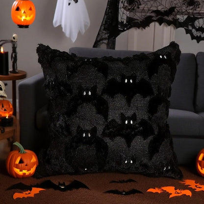 Cute Halloween Pillow Covers, Spooky Ghost Pumpkin Bat Pillow Covers