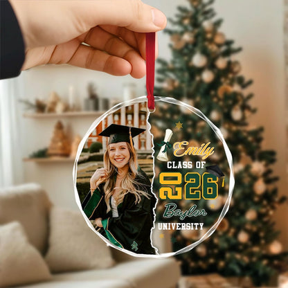 Personalized Graduation Ornament, Class of 2026 Photo Ornament