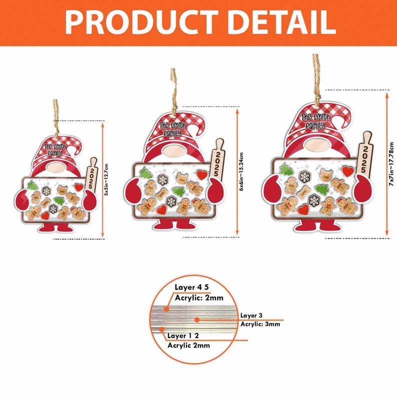 Personalized Gingerbread With Hat Family Christmas Ornament