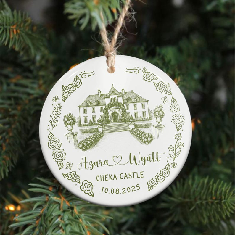 Personalized Wedding Venue Ornament