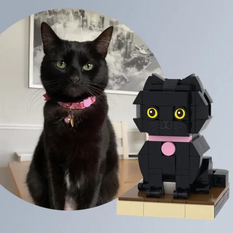 Custom Brick Mini Figures of You and Pets