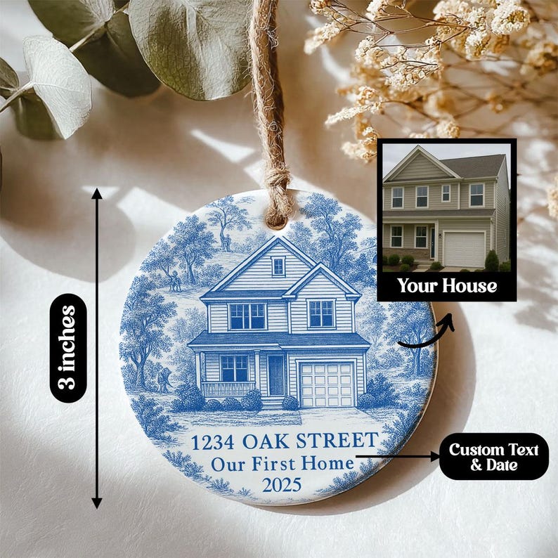 Personalized New Home Photo Ornament Custom House Address Ornament