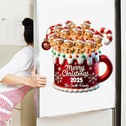 Merry Christmas - Personalized Gingerbread Family Decal, Gingerbread Decal