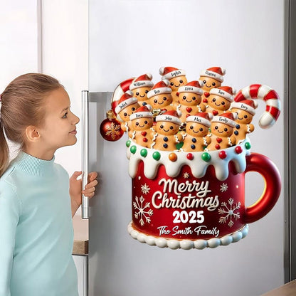 Merry Christmas - Personalized Gingerbread Family Decal, Gingerbread Decal