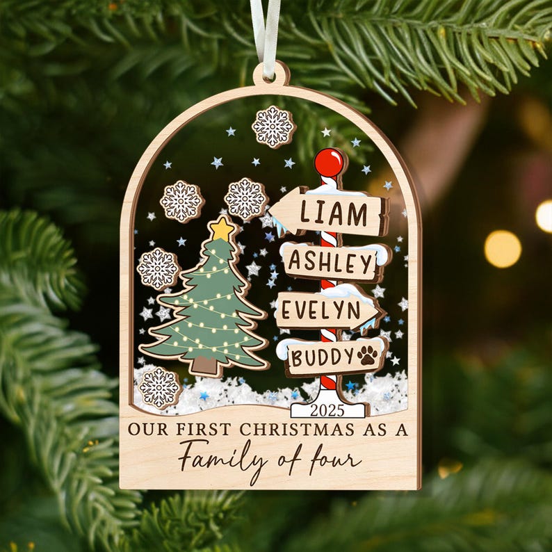Personalized Family Christmas Ornament: Acrylic Shaker Ornament