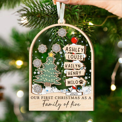 Personalized Family Christmas Ornament: Acrylic Shaker Ornament