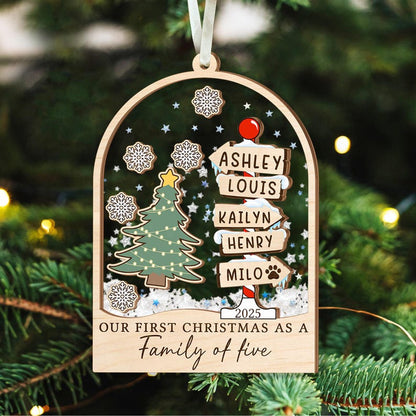 Personalized Family Christmas Ornament: Acrylic Shaker Ornament
