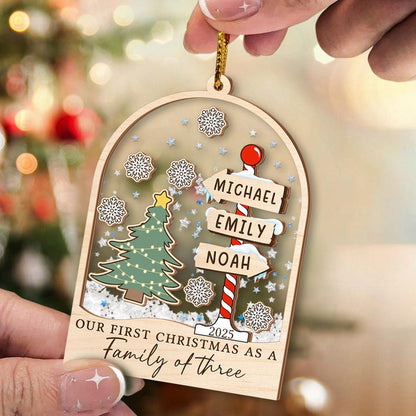 Personalized Family Christmas Ornament: Acrylic Shaker Ornament
