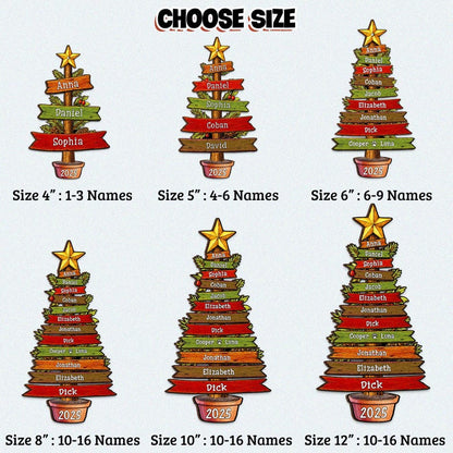 Family Christmas Ornament 2025 Personalized, Christmas Tree Family Name