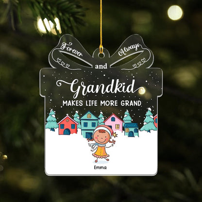 Personalized Grandkids Make Life More Grand Acrylic Ornament