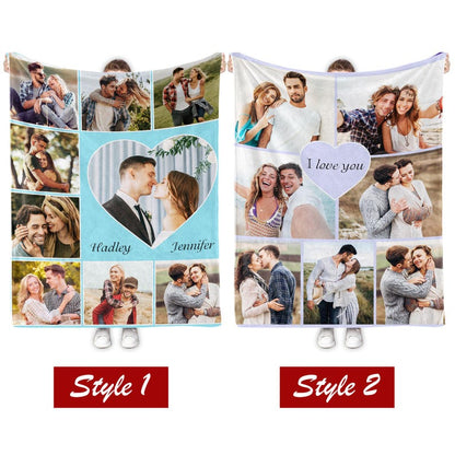 Personalized Photo Blanket for Anniversary,Custom Couples Blanket