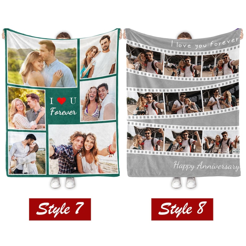 Personalized Photo Blanket for Anniversary,Custom Couples Blanket