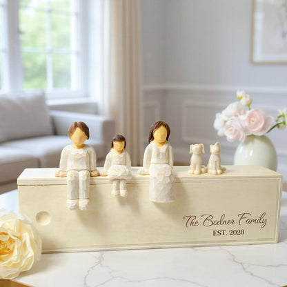Custom Engraved Family Figurine Set, Family Keepsake