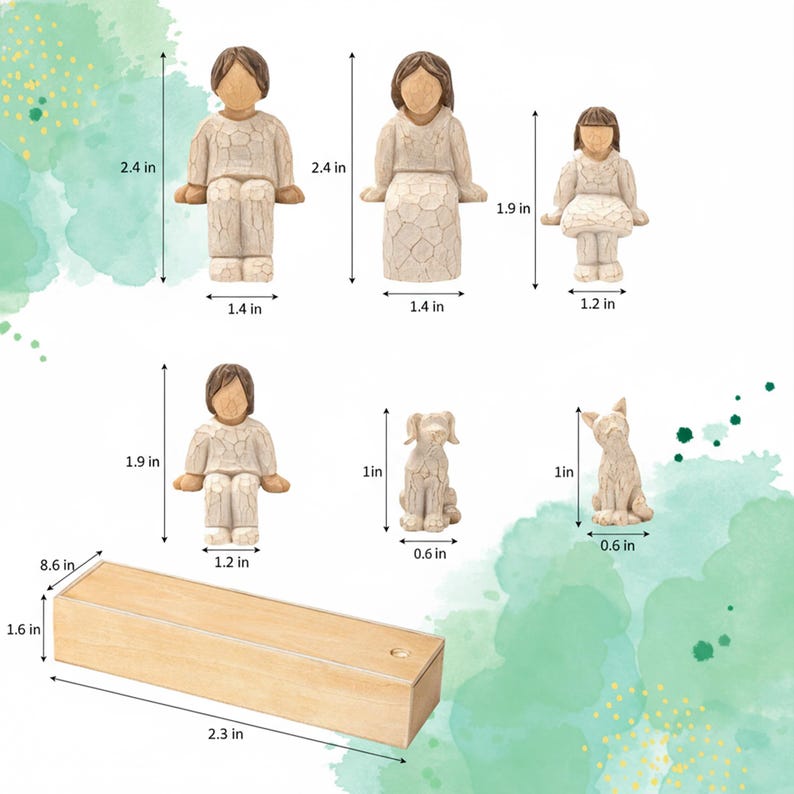 Custom Engraved Family Figurine Set, Family Keepsake