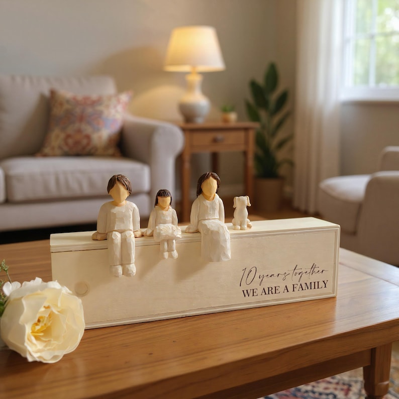 Custom Engraved Family Figurine Set, Family Keepsake
