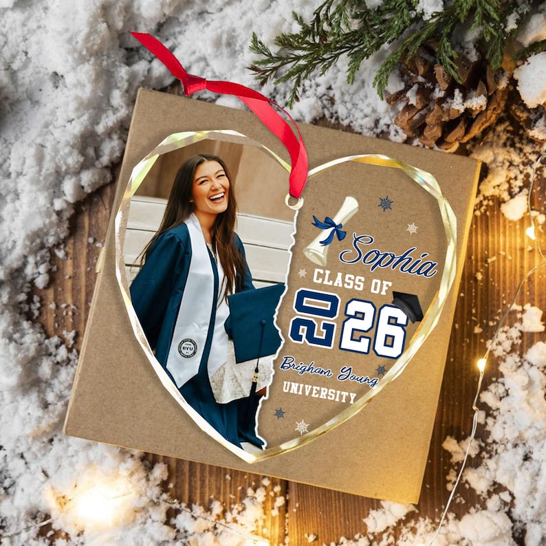 Personalized Graduation Ornament, Class of 2026 Photo Ornament