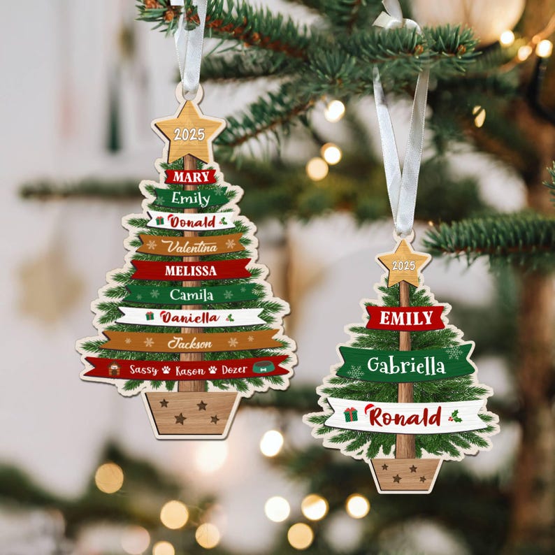 Personalized Large Family Christmas Ornament 2025