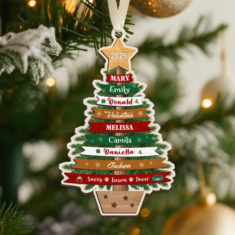 Personalized Large Family Christmas Ornament 2025