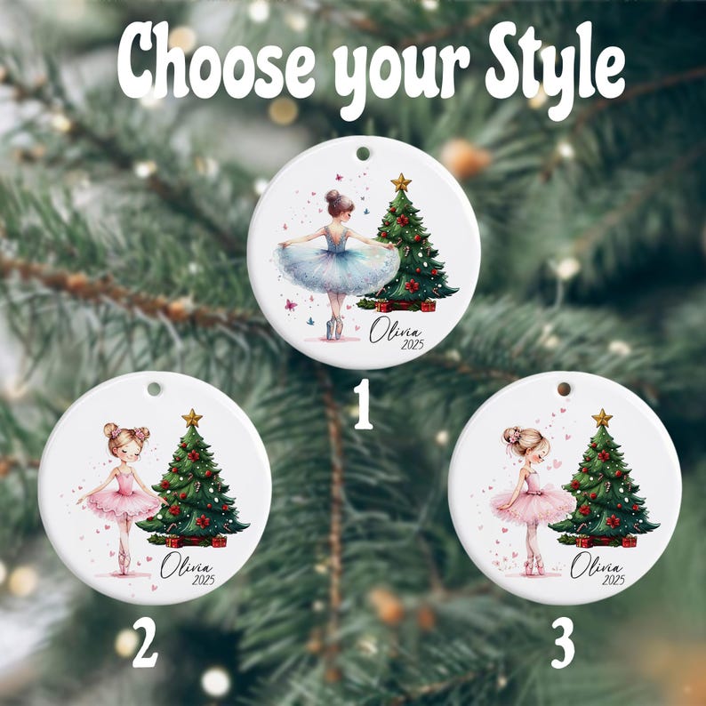 Personalized Ballerina Ornament 2025 – Custom Ballet Girl Gift