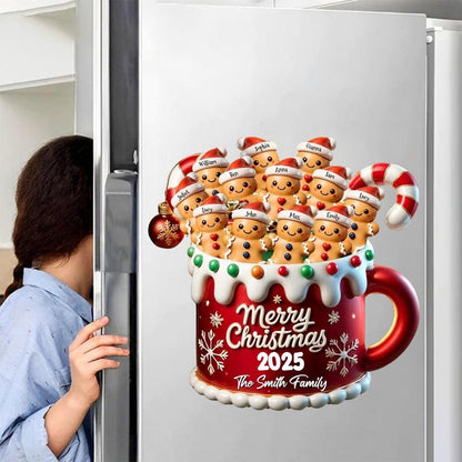 Merry Christmas - Personalized Gingerbread Family Decal, Gingerbread Decal