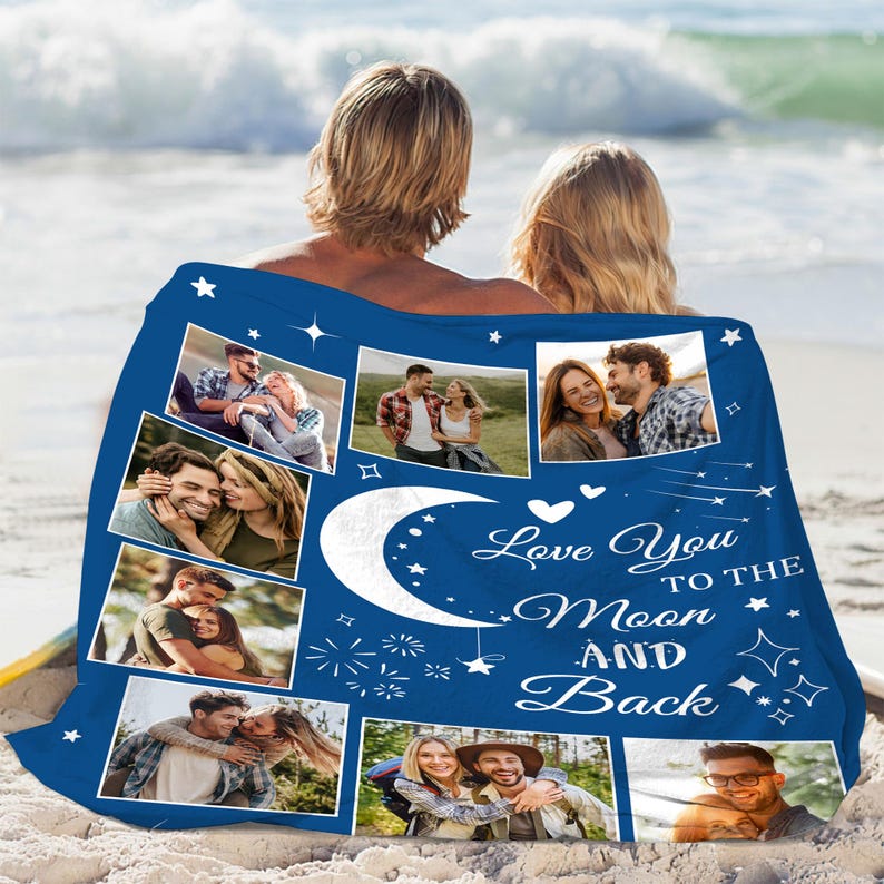 Personalized Photo Blanket for Anniversary,Custom Couples Blanket