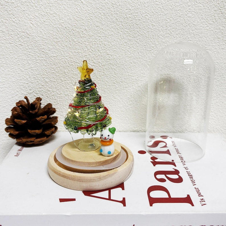 Personalized Glass Christmas Tree with LED Lights