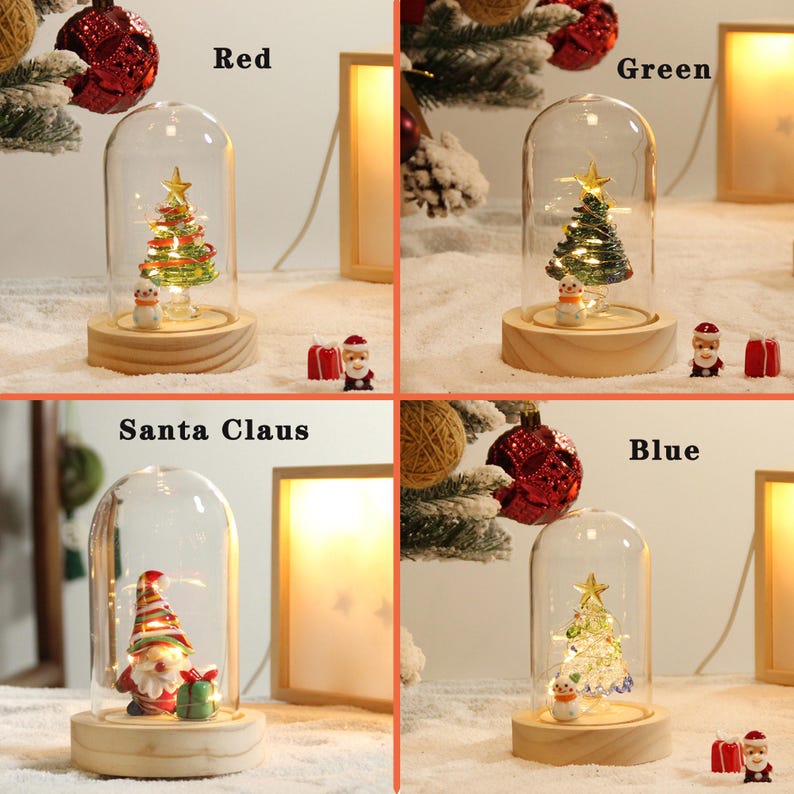 Personalized Glass Christmas Tree with LED Lights