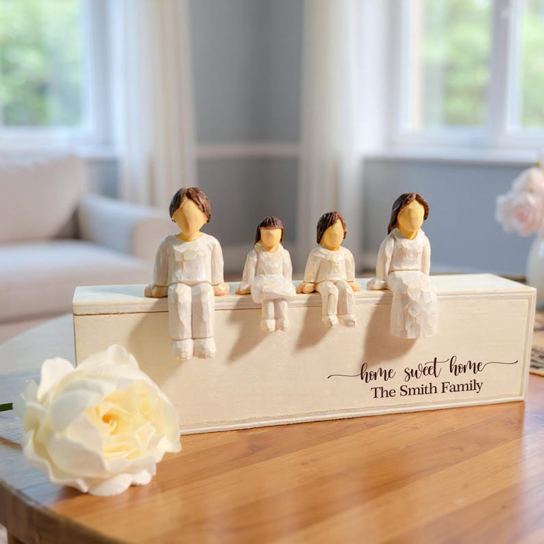 Custom Engraved Family Figurine Set, Family Keepsake