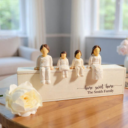 Custom Engraved Family Figurine Set, Family Keepsake