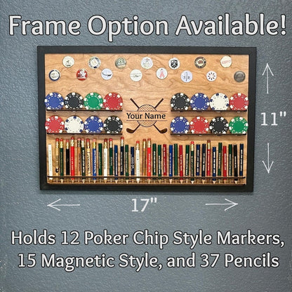 Personalized Golf Ball Marker and Pencil Display