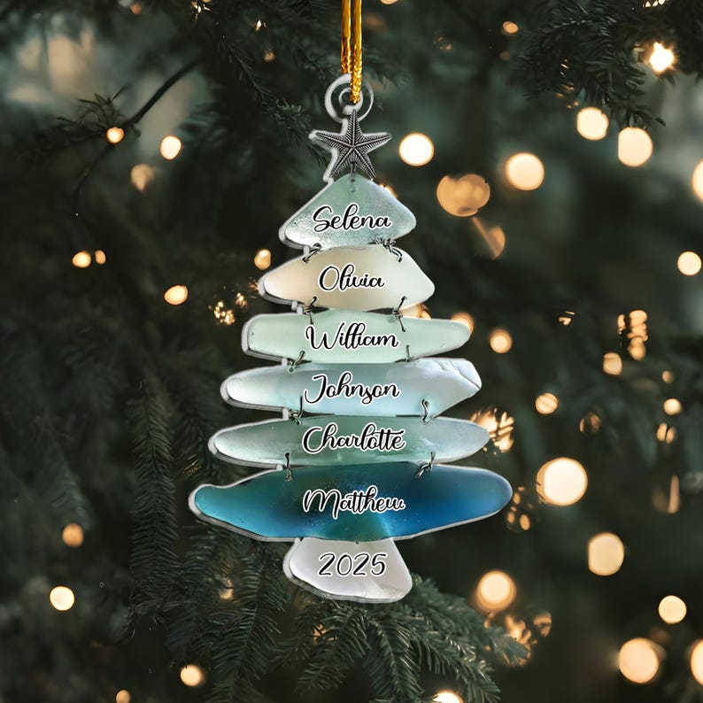 2D Flat Personalized Family Tree Ornament