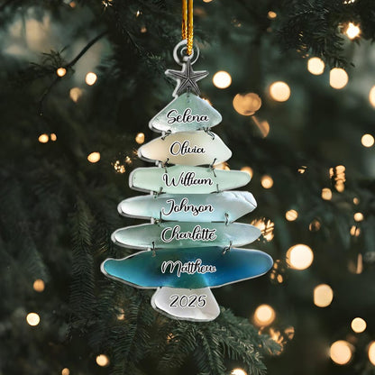 2D Flat Personalized Family Tree Ornament