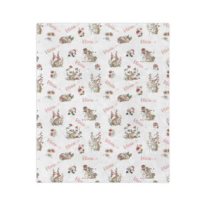 Personalized Rabbit Custom Kids Name Easter Blanket