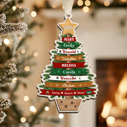 Personalized Large Family Christmas Ornament 2025