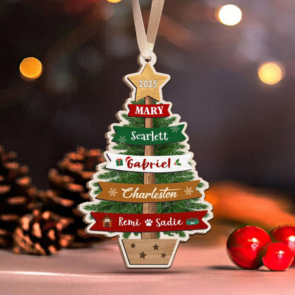 Personalized Large Family Christmas Ornament 2025