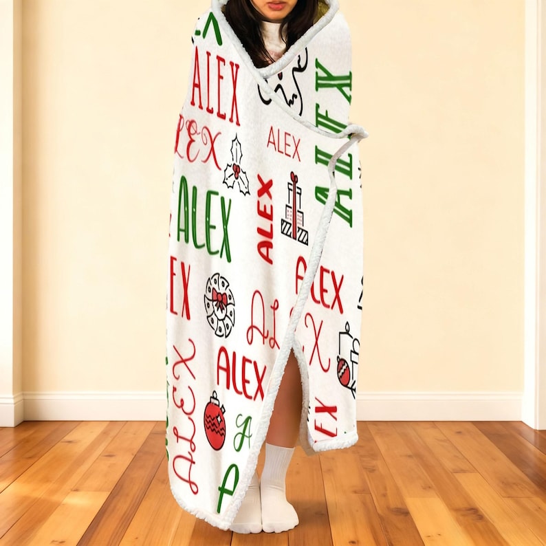 Personalized Volleyball Blanket Hoodie with Custom Name and Number