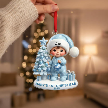 Baby's First Christmas Ornament, Personalized Newborn Christmas Ornament