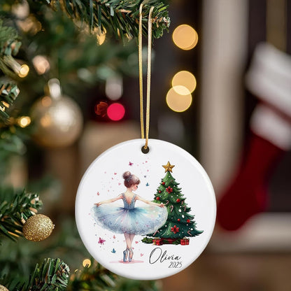 Personalized Ballerina Ornament 2025 – Custom Ballet Girl Gift