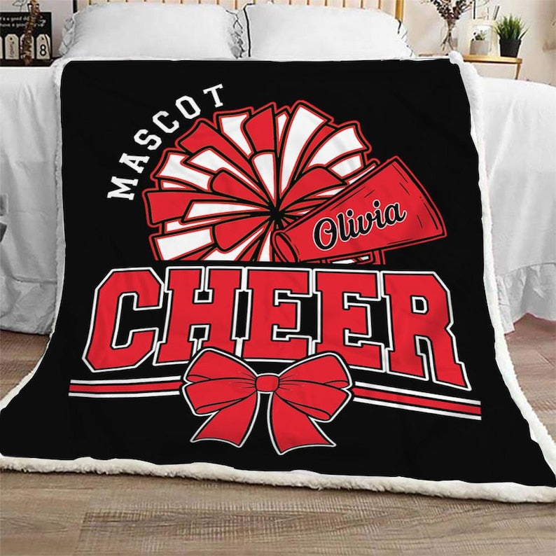 Personalized Cheerleading Blanket: Cheerleading Blanket, Senior Night Gift