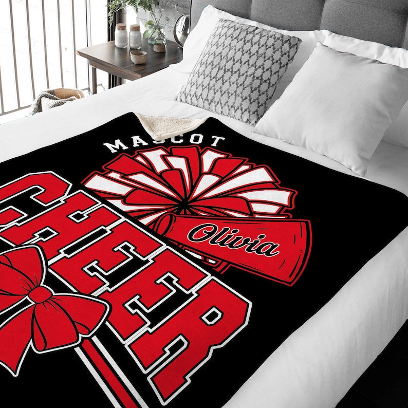 Personalized Cheerleading Blanket: Cheerleading Blanket, Senior Night Gift