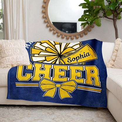 Personalized Cheerleading Blanket: Cheerleading Blanket, Senior Night Gift