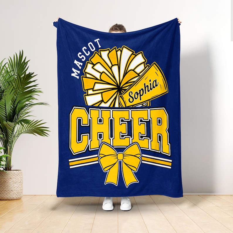 Personalized Cheerleading Blanket: Cheerleading Blanket, Senior Night Gift