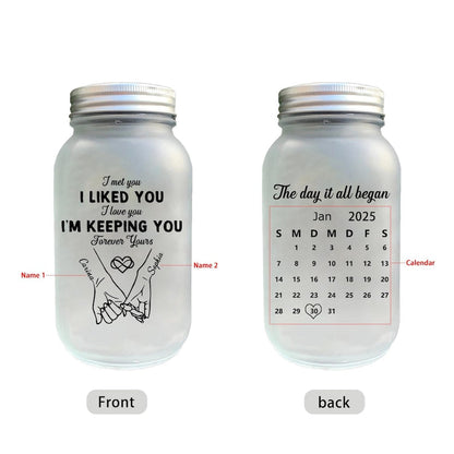 Personalized Couple Pinky Promise Light Up Jars