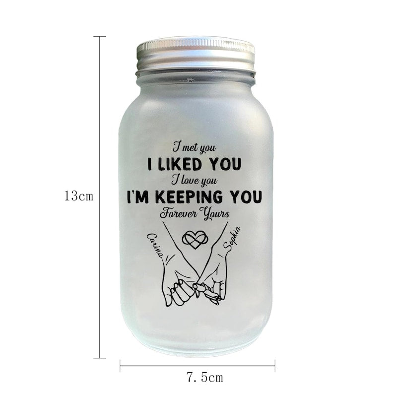 Personalized Couple Pinky Promise Light Up Jars